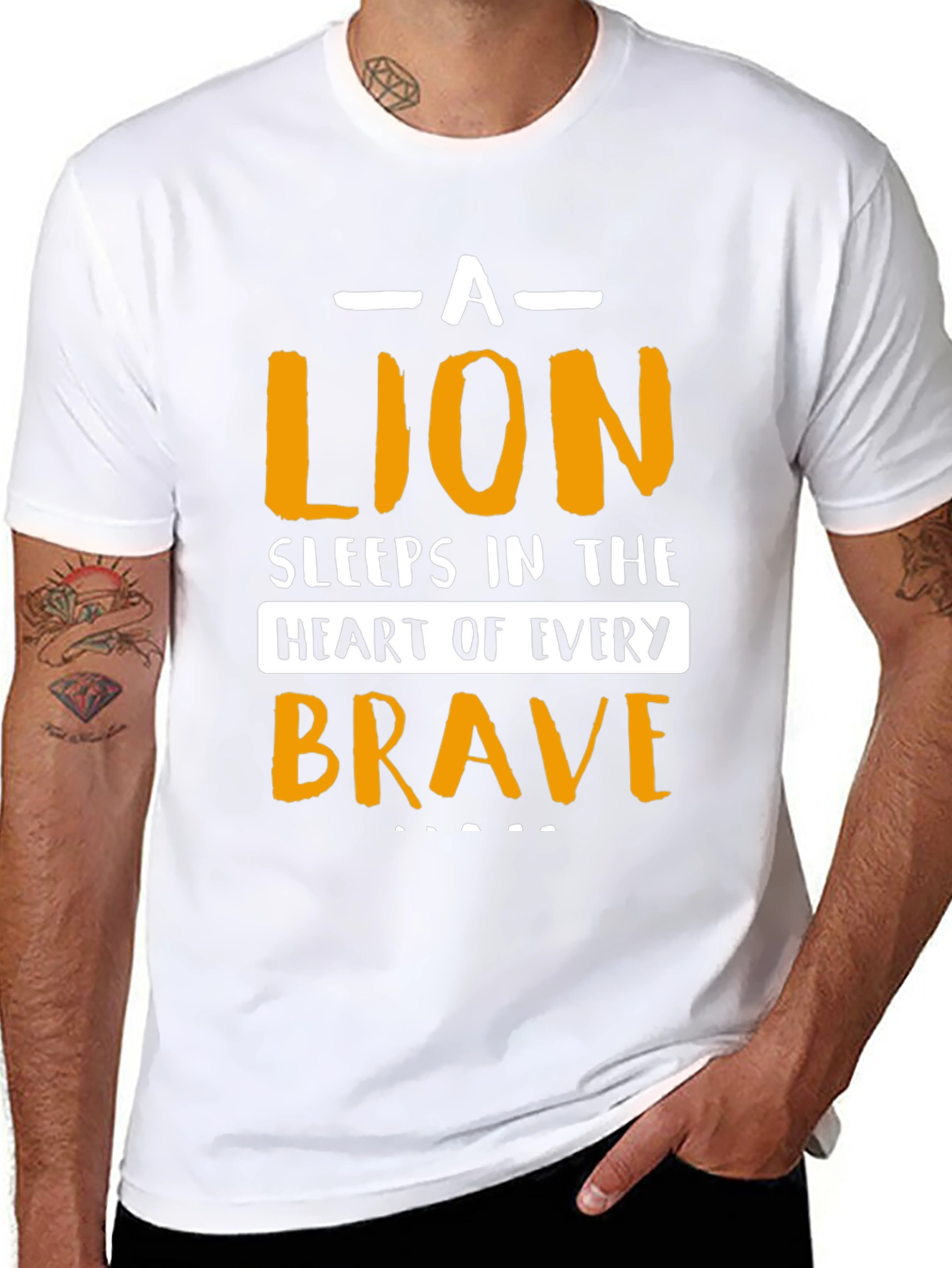 Brave Lion Graphic T-Shirt - Black