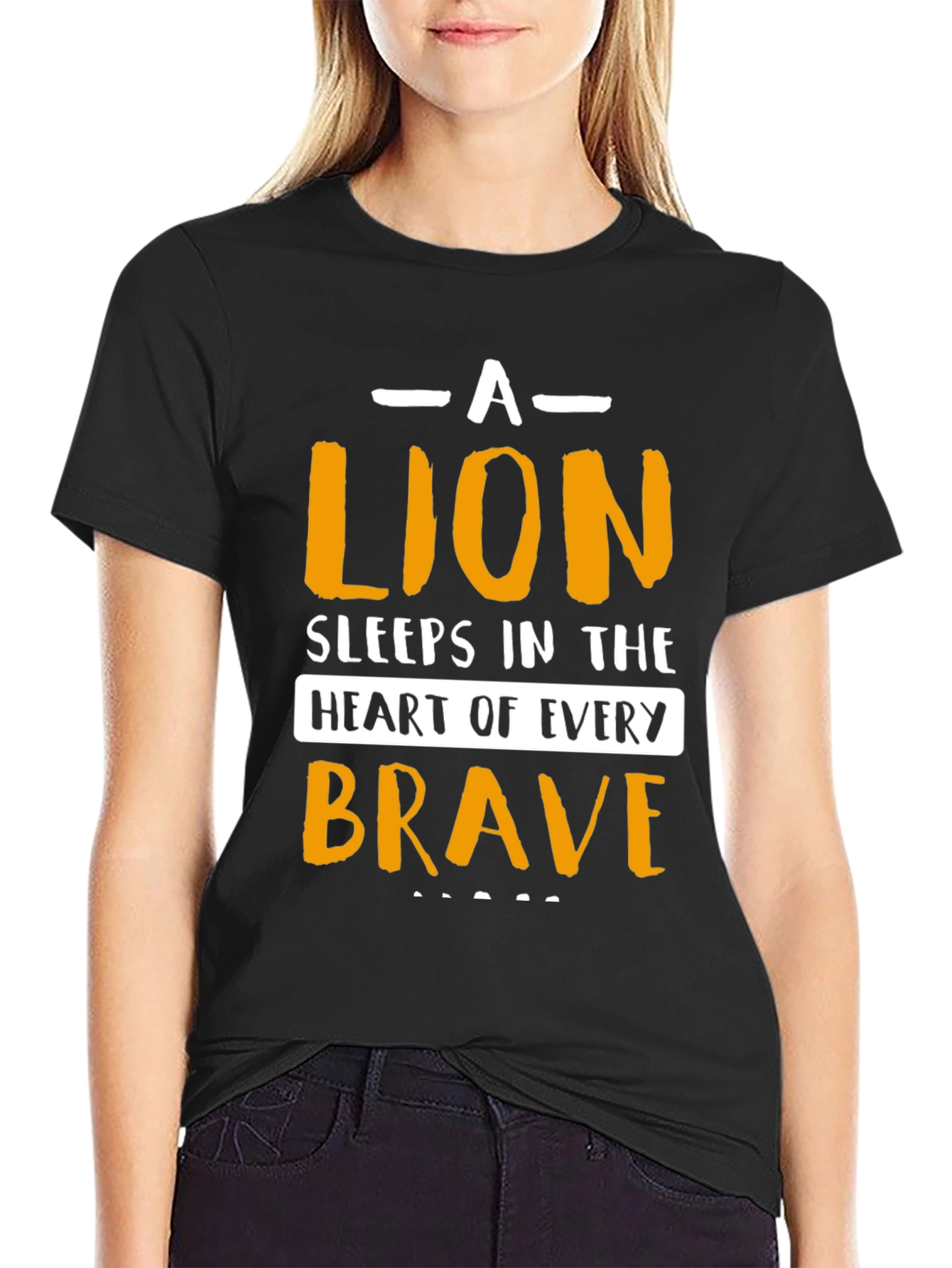 Brave Lion Graphic T-Shirt - Black