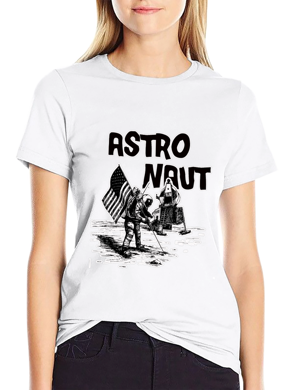 Astronaut Graphic Print Tee - Lunar Landing