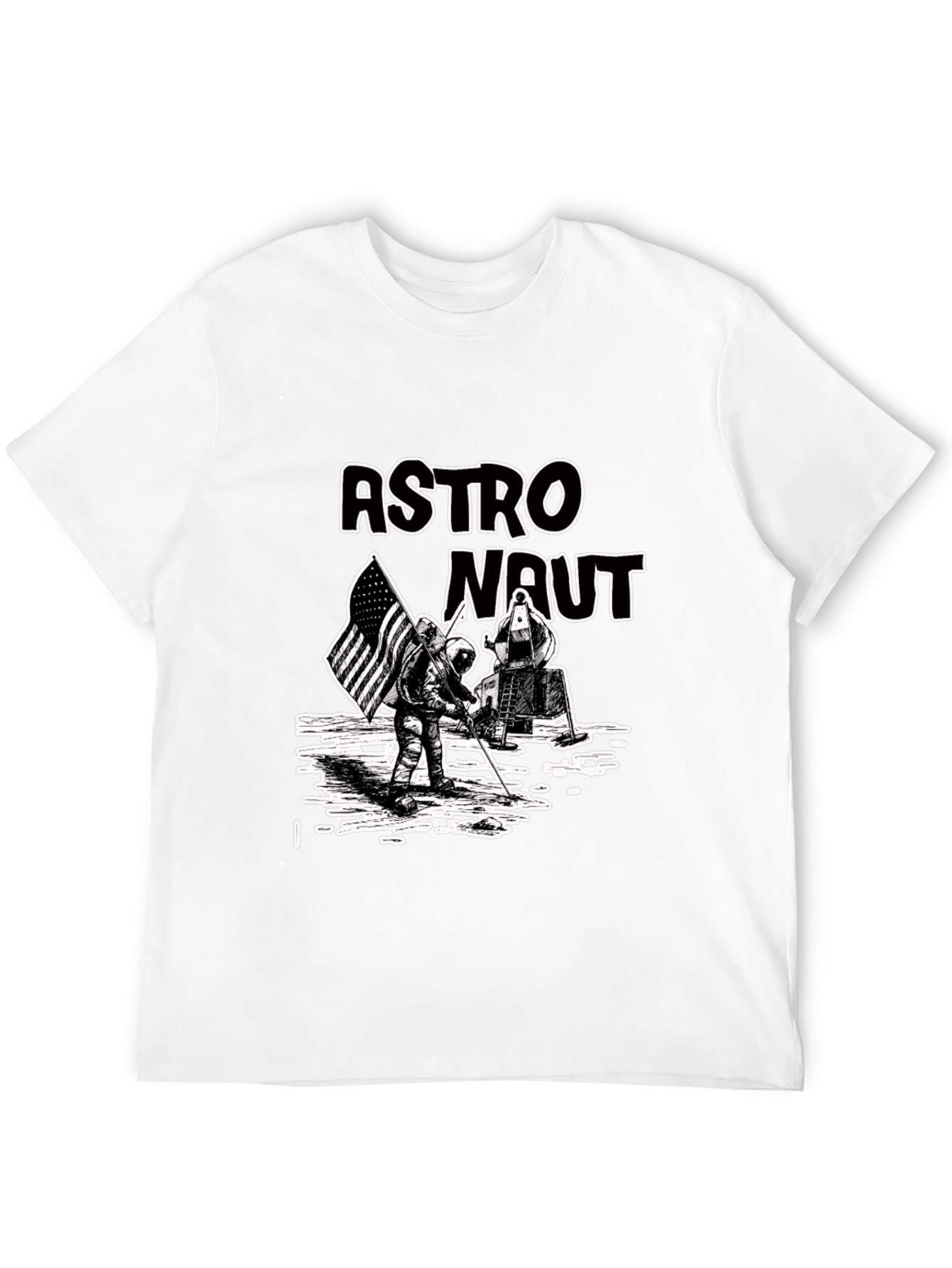 Astronaut Graphic Print Tee - Lunar Landing
