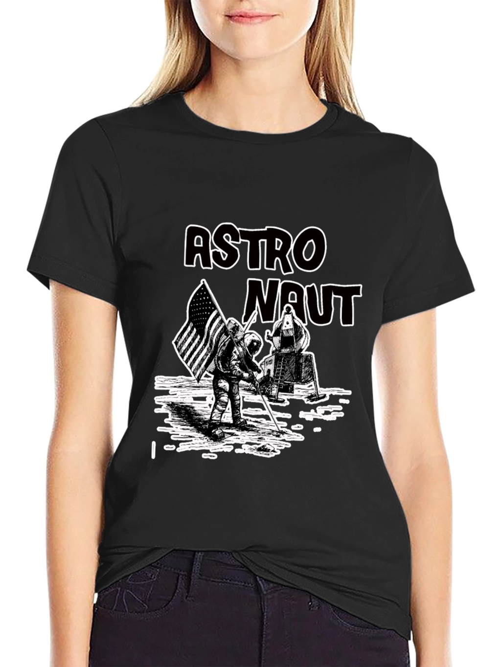 Astronaut Graphic Print Tee - Lunar Landing
