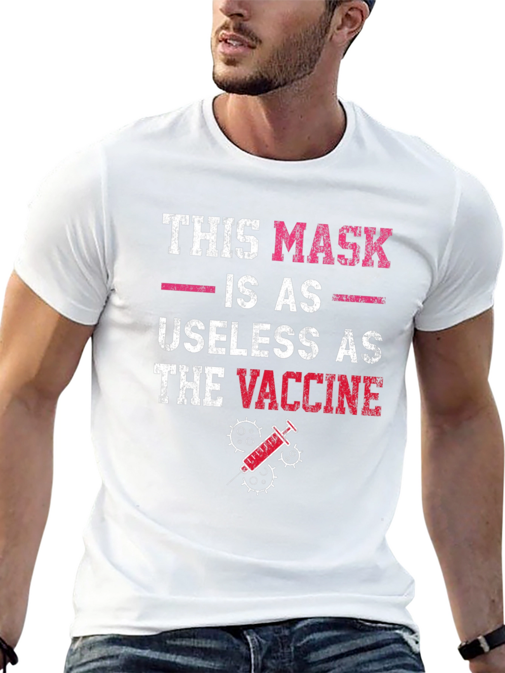 Humorous Anti-Vaccine T-Shirt: Mask Useless as Vaccine