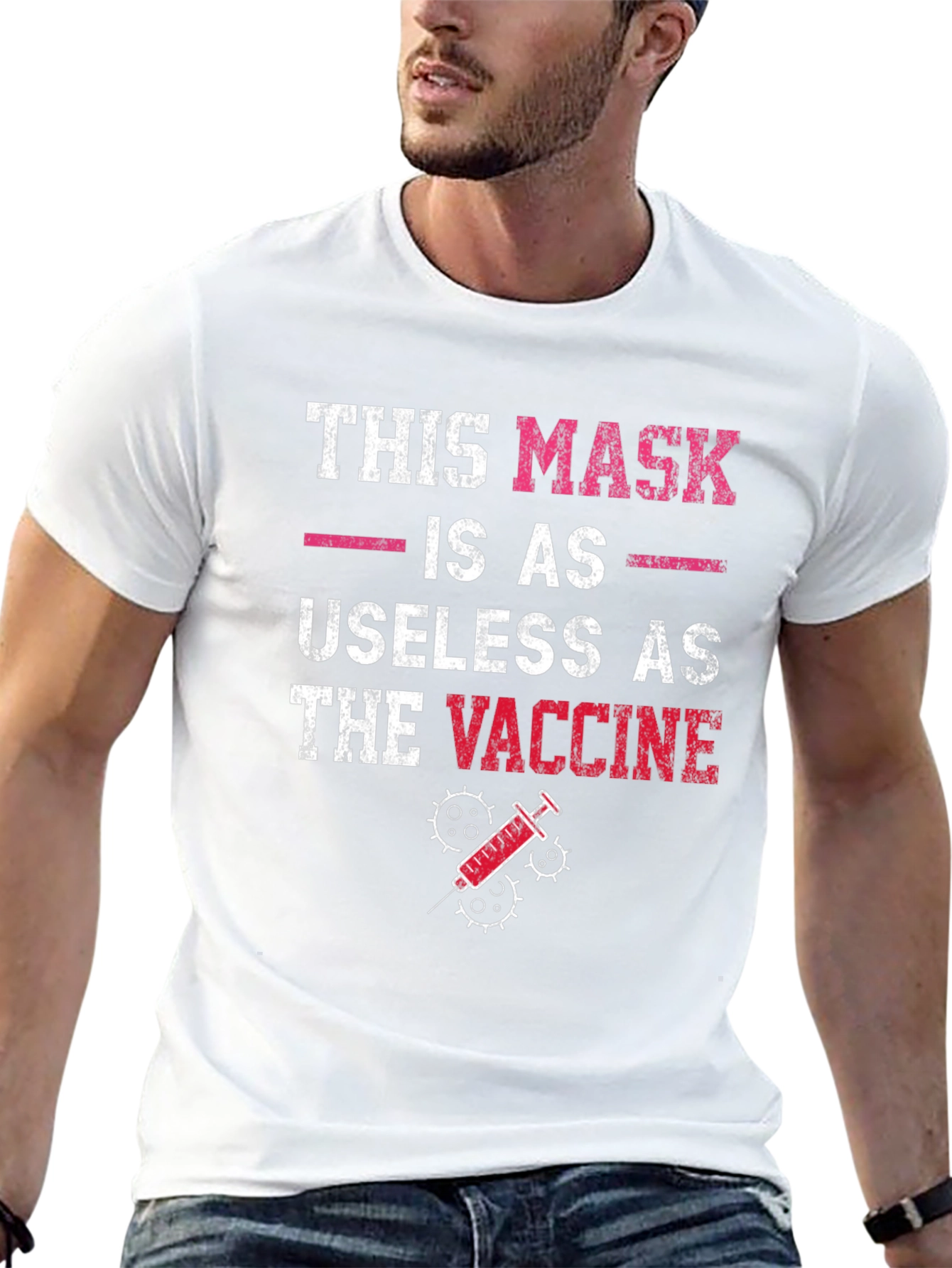 Humorous Anti-Vaccine T-Shirt: Mask Useless as Vaccine