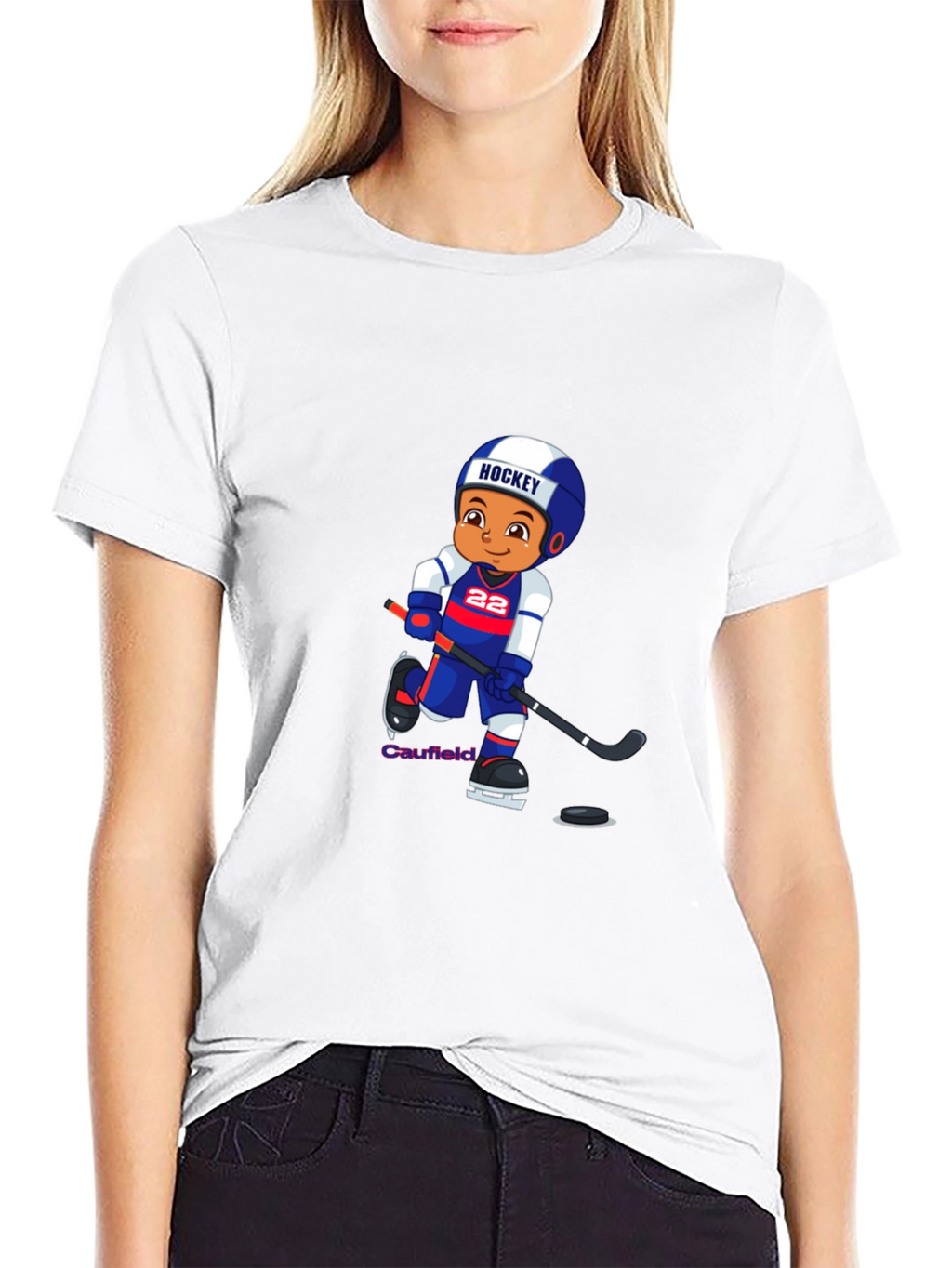 Hockey Cartoon Graphic T-Shirt