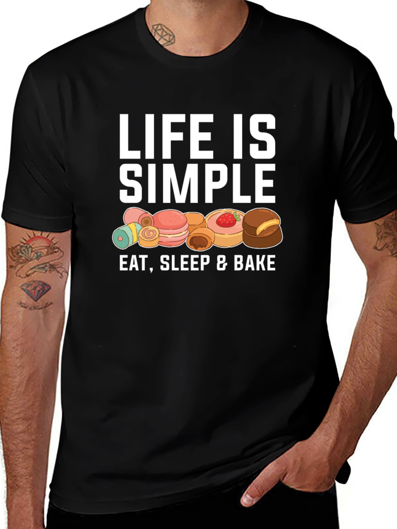 Life is Simple Eat Sleep & Bake T-Shirt