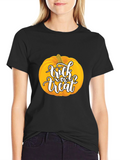 Halloween Pumpkin Trick or Treat Black T-Shirt