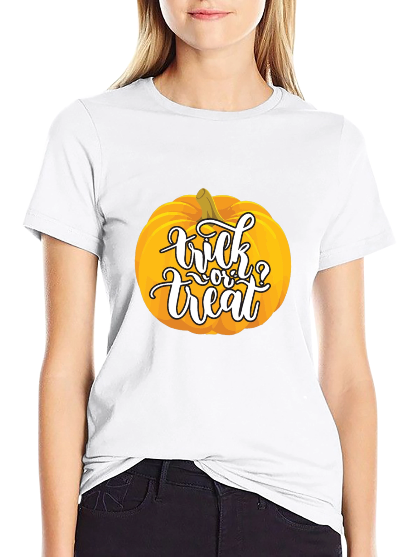Halloween Pumpkin Trick or Treat Black T-Shirt