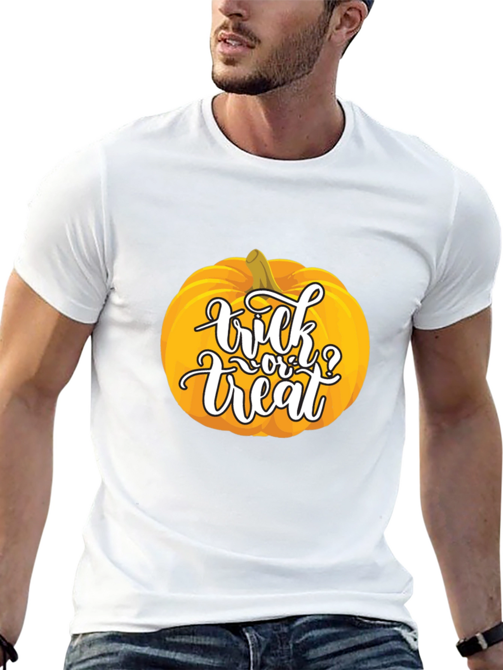 Halloween Pumpkin Trick or Treat Black T-Shirt