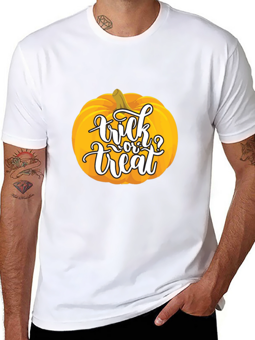 Halloween Pumpkin Trick or Treat Black T-Shirt