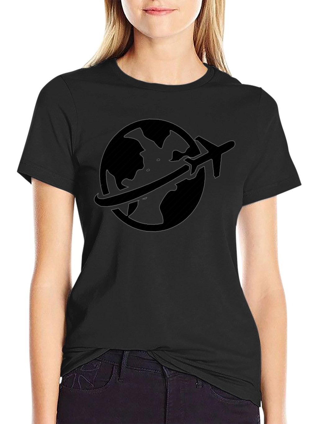 Travel Globe Graphic Tee - Black