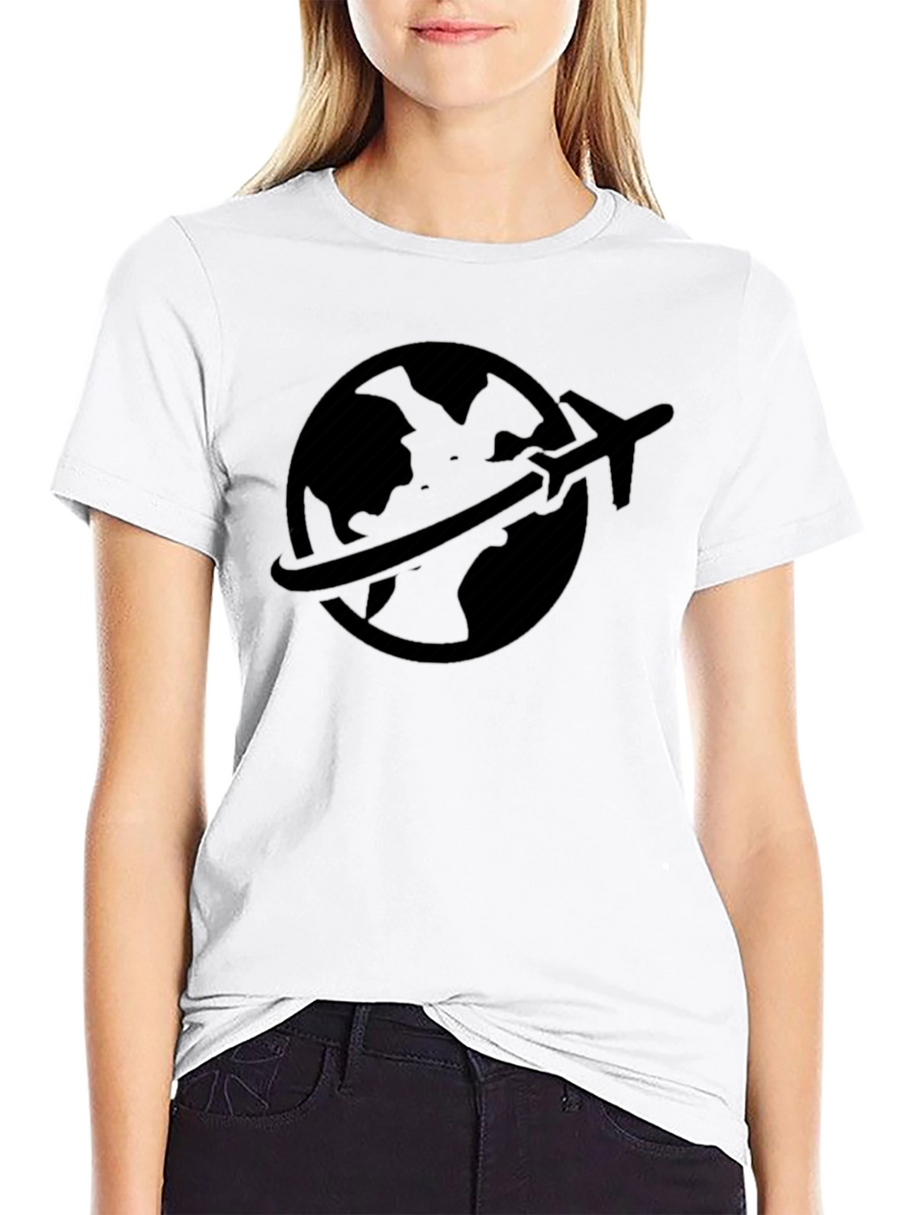 Travel Globe Graphic Tee - Black