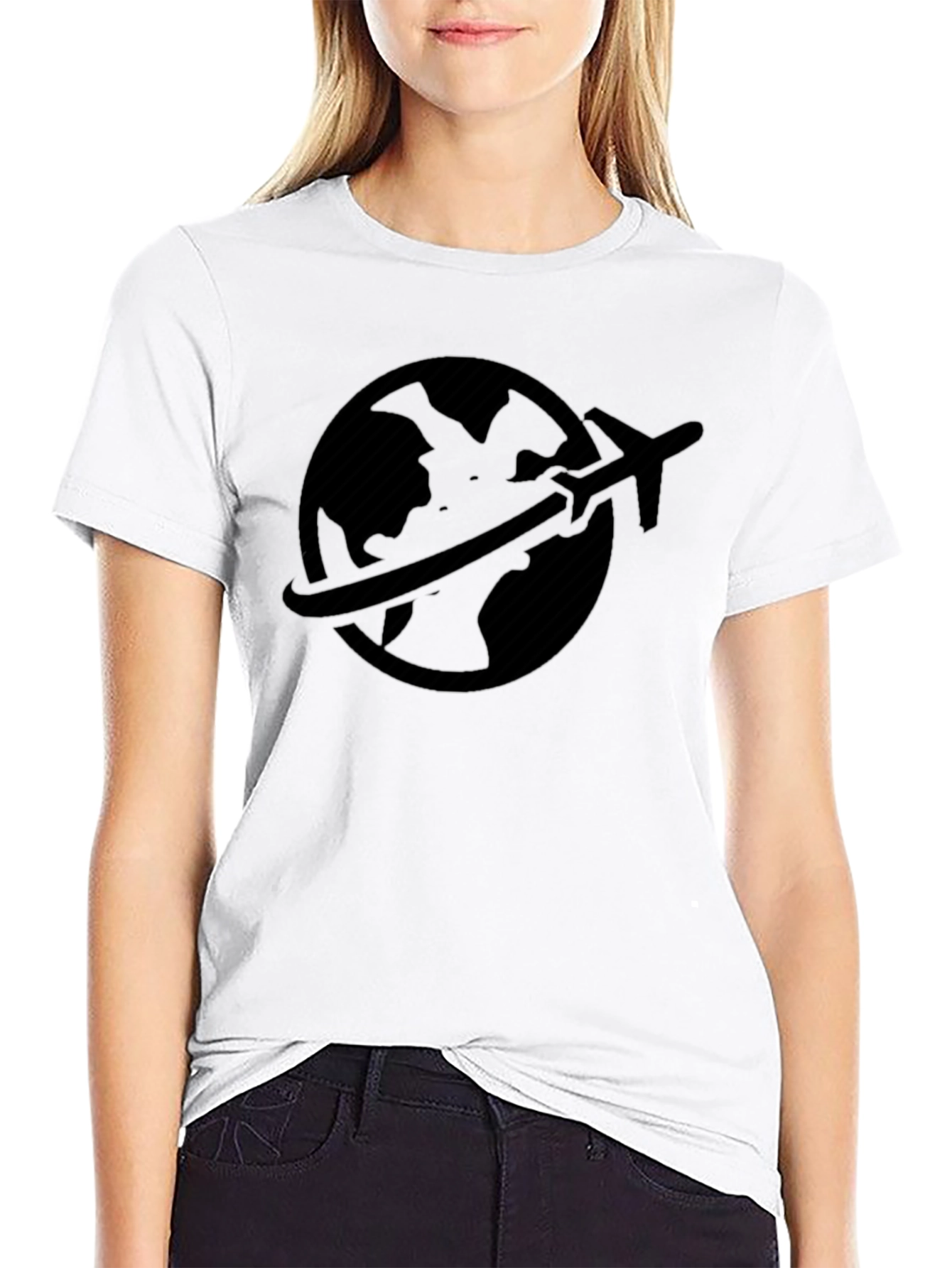 Travel Globe Graphic Tee - Black