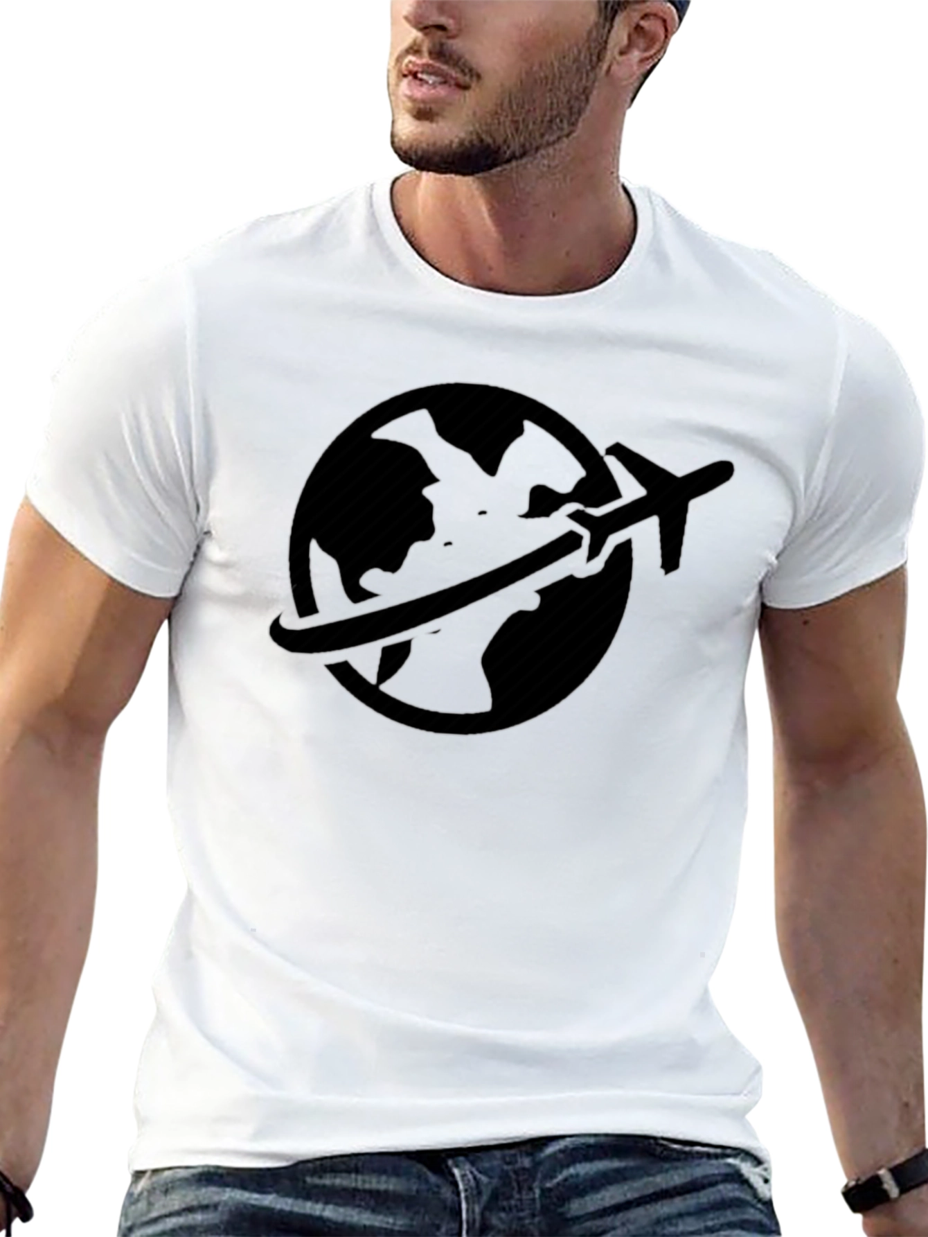 Travel Globe Graphic Tee - Black
