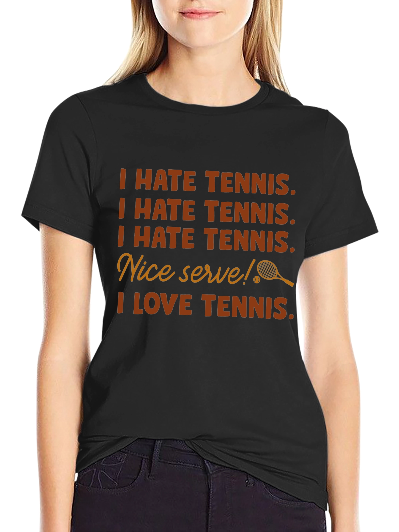 Funny Tennis T-Shirt - I Hate Tennis I Love Tennis