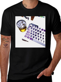 Novelty Keyboard & Drink Graphic Tee - Black