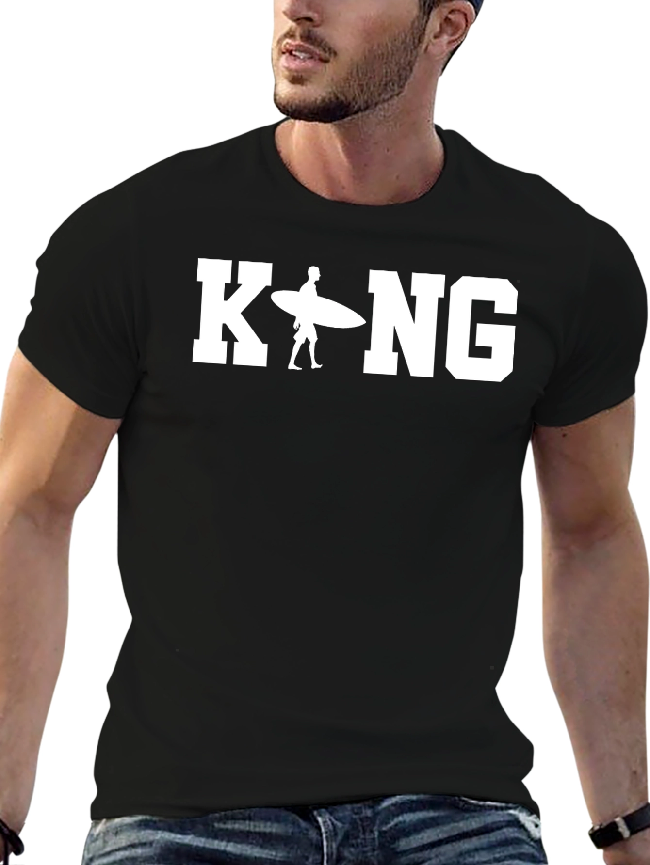King Surfer T-Shirt - Black Tee