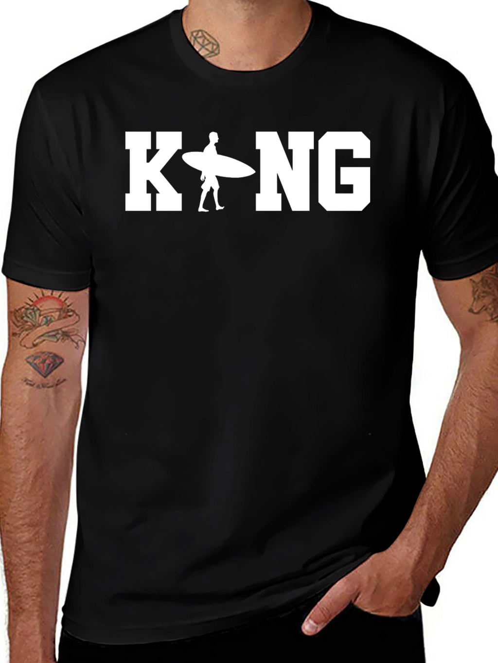 King Surfer T-Shirt - Black Tee