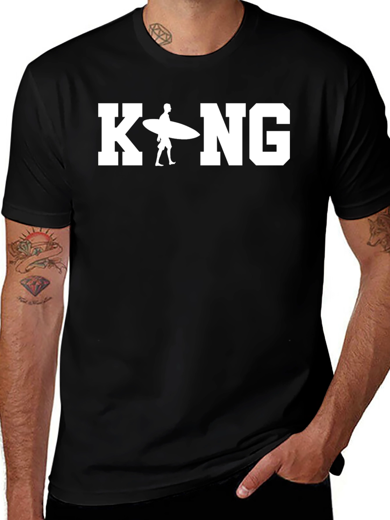 King Surfer T-Shirt - Black Tee