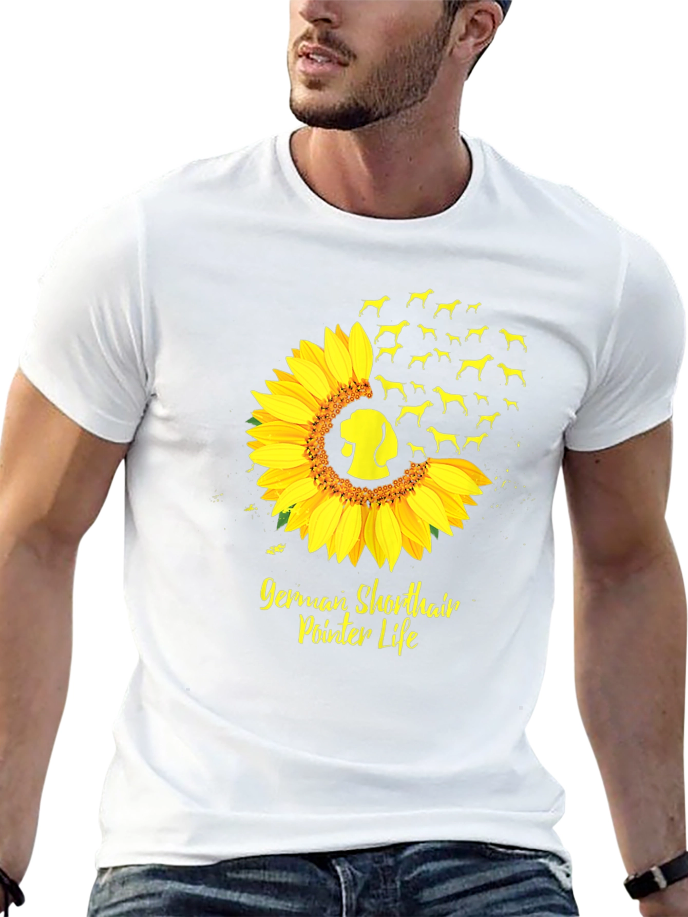 German Shorthaired Pointer Sunflower T-Shirt – Dog Lover Graphic Tee