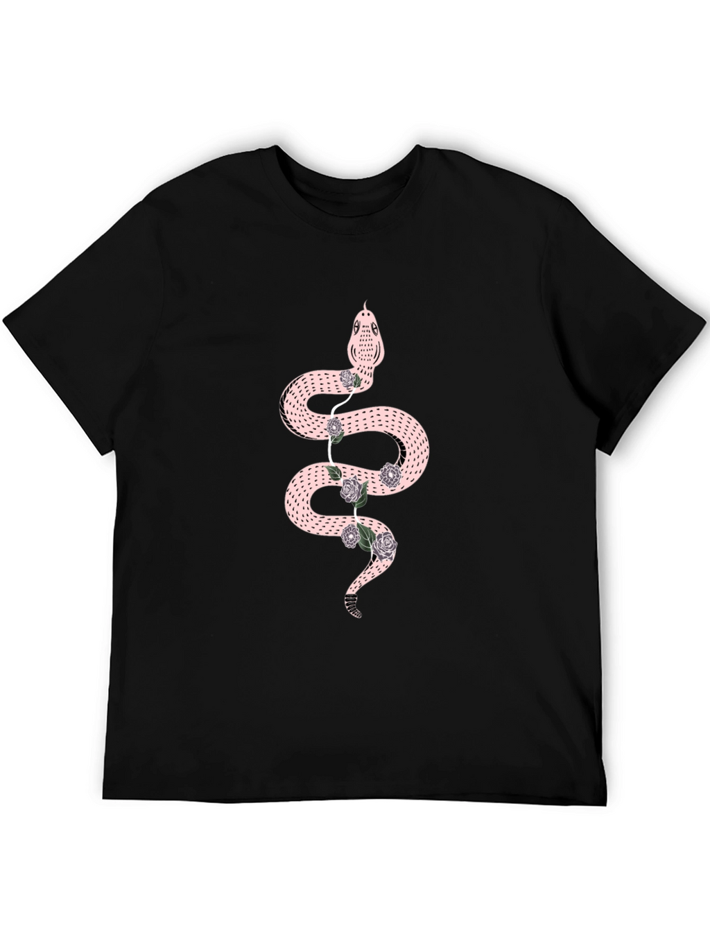 Snake & Roses Graphic Black T-Shirt
