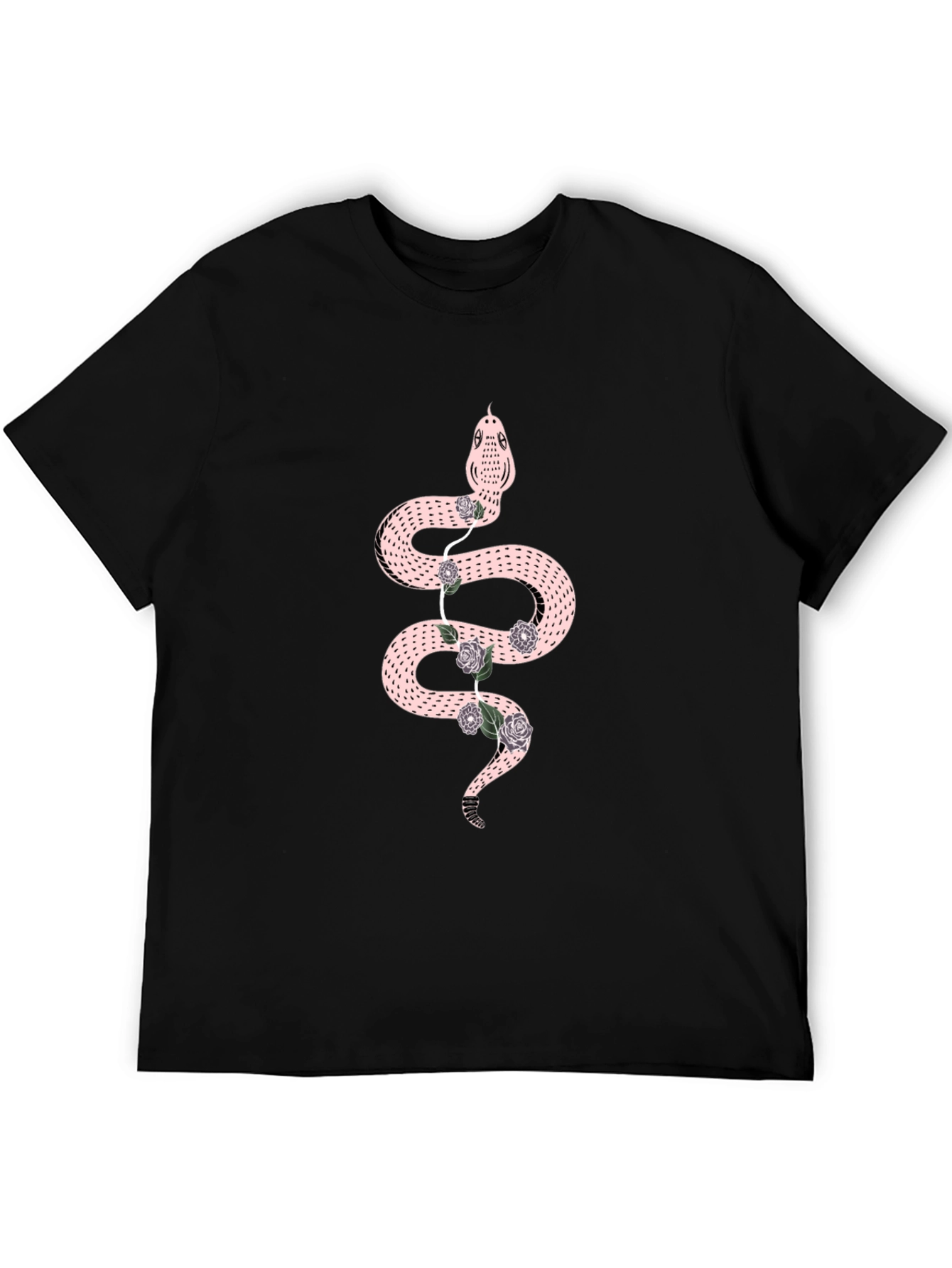 Snake & Roses Graphic Black T-Shirt