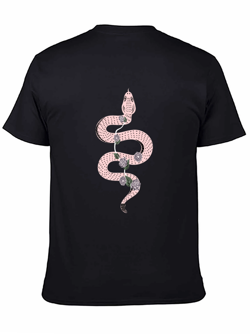 Snake & Roses Graphic Black T-Shirt