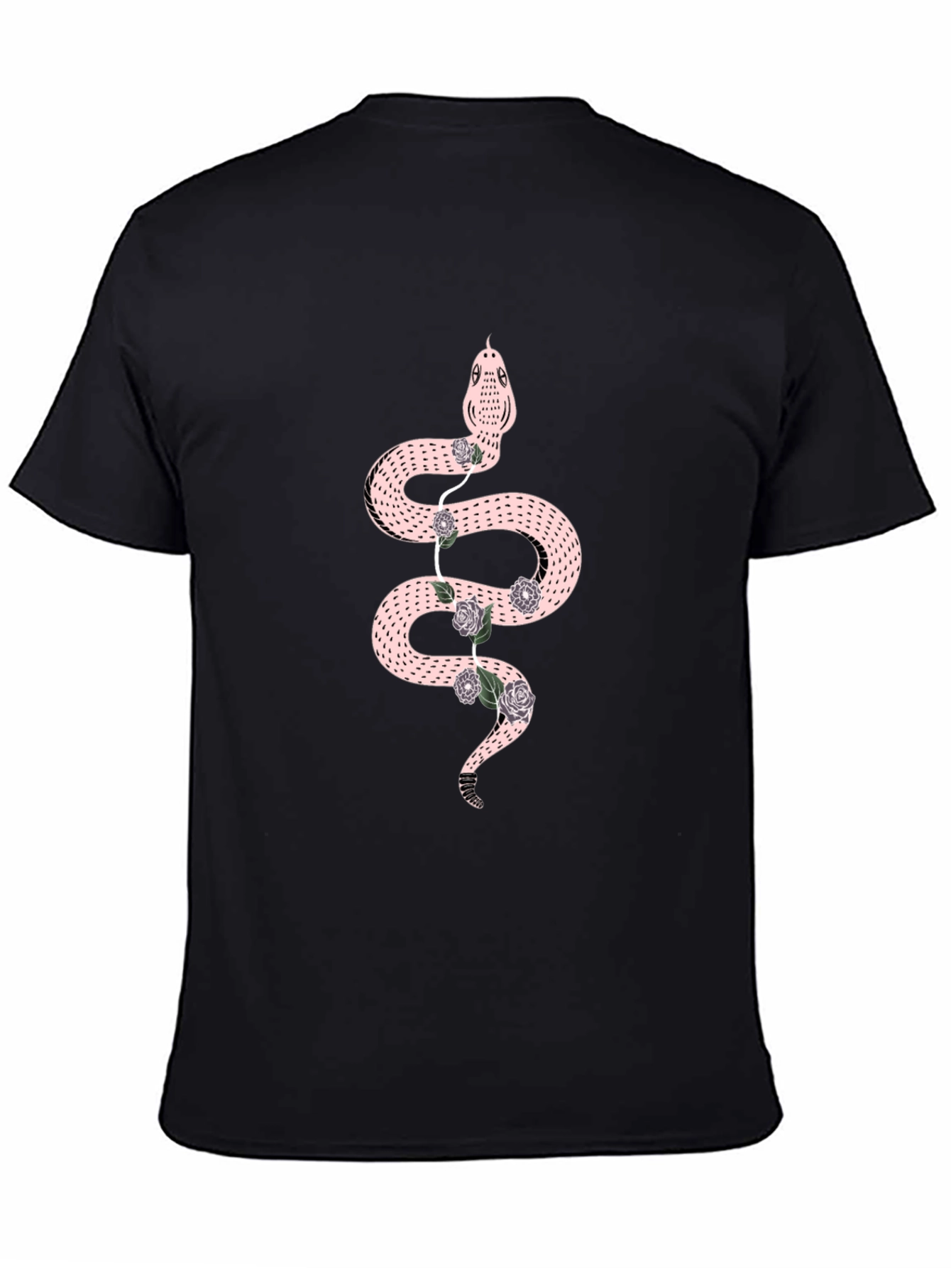 Snake & Roses Graphic Black T-Shirt