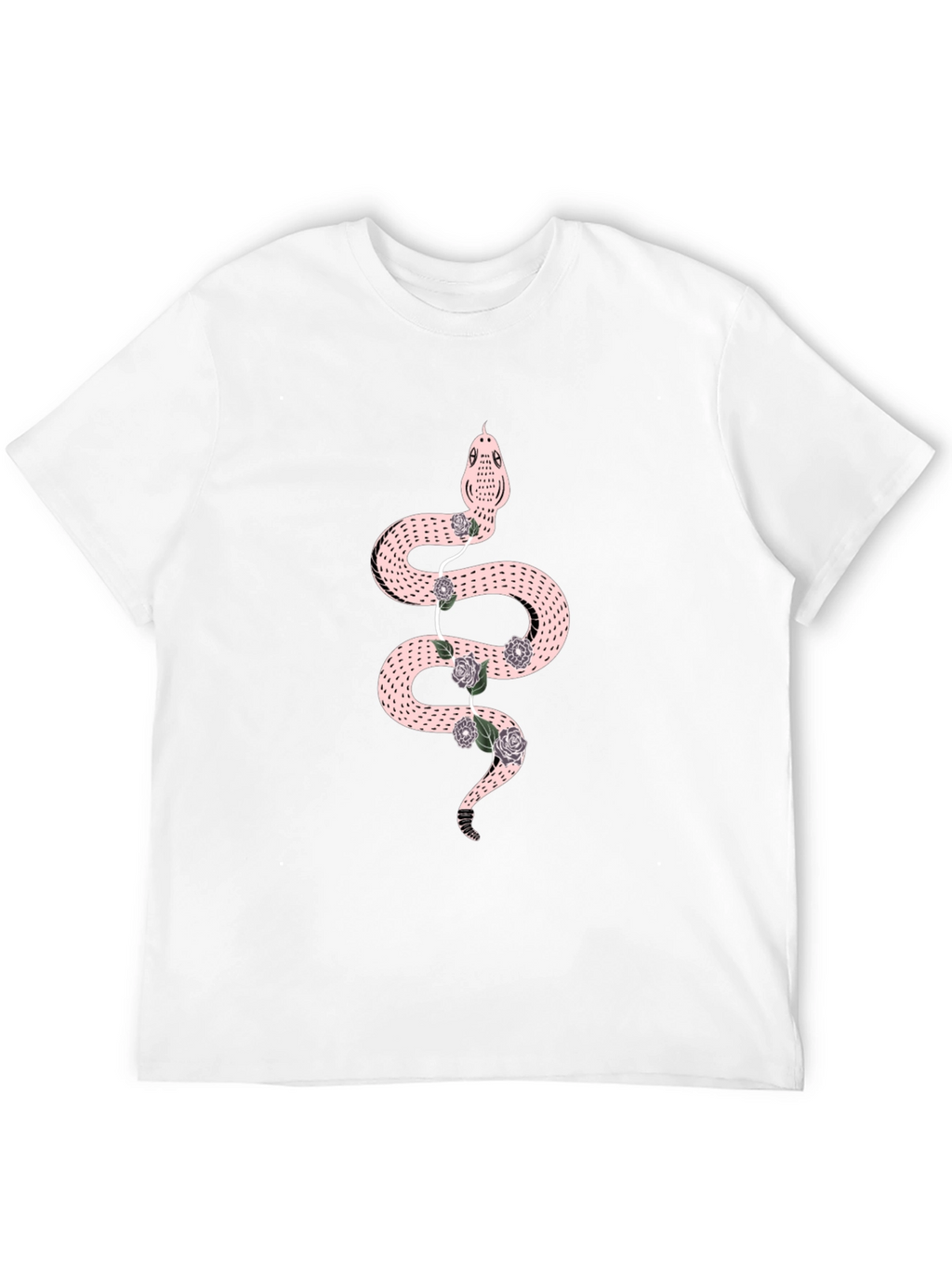 Snake & Roses Graphic Black T-Shirt