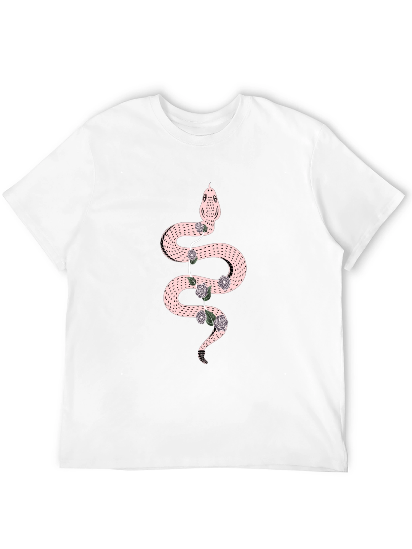 Snake & Roses Graphic Black T-Shirt