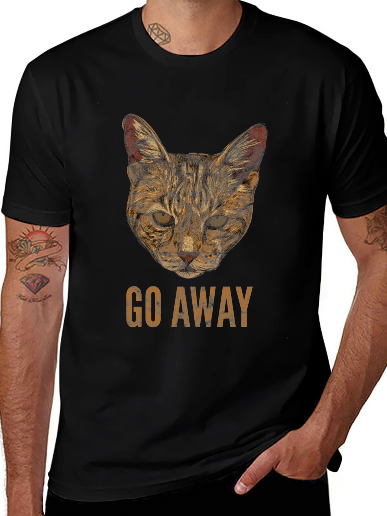 Go Away Cat Graphic Tee