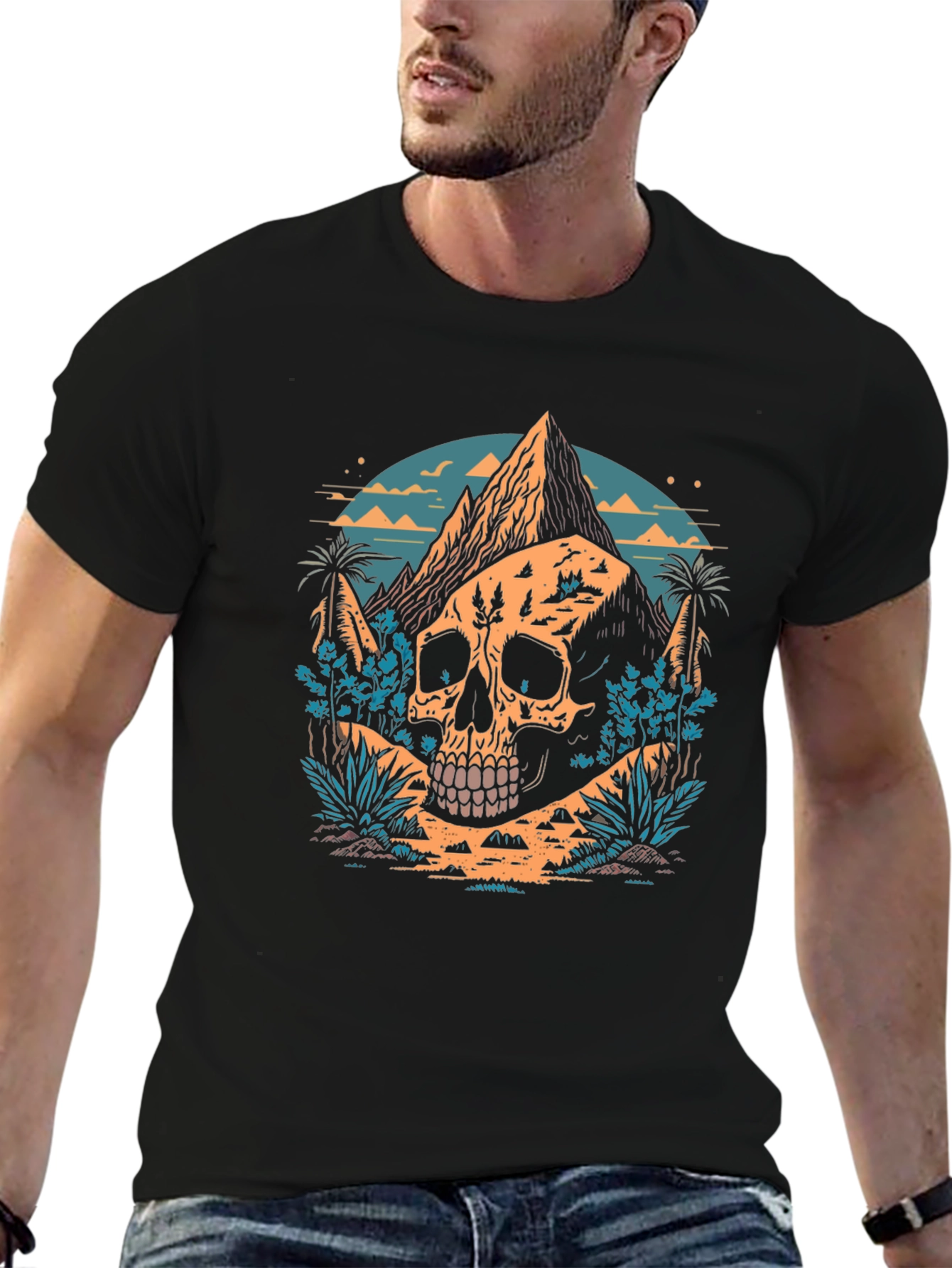 Skull Mountain Graphic Tee - Unique Design