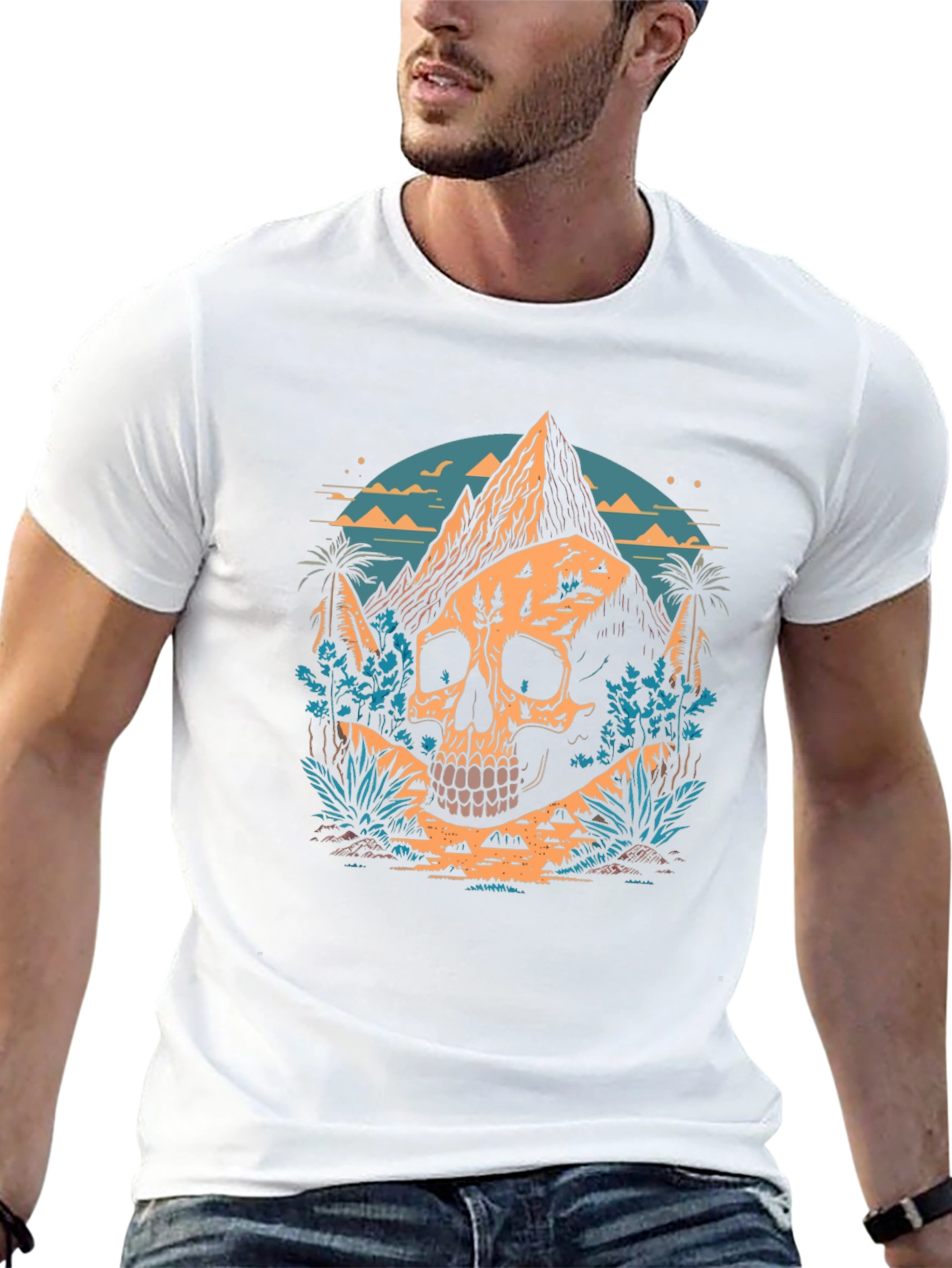 Skull Mountain Graphic Tee - Unique Design