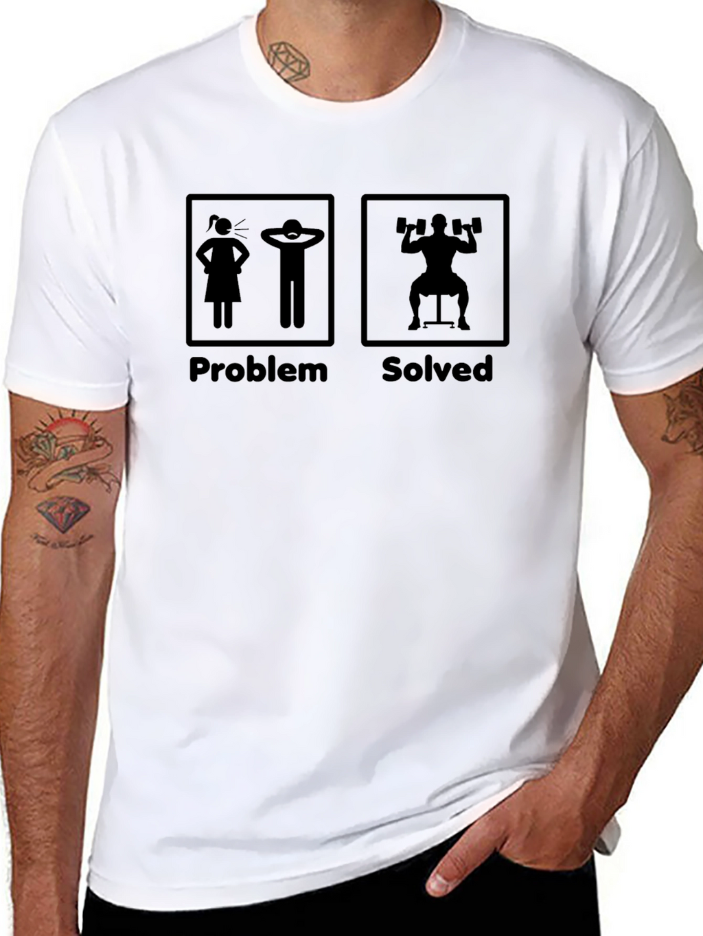 Problem Solved Funny Gym Workout T-Shirt