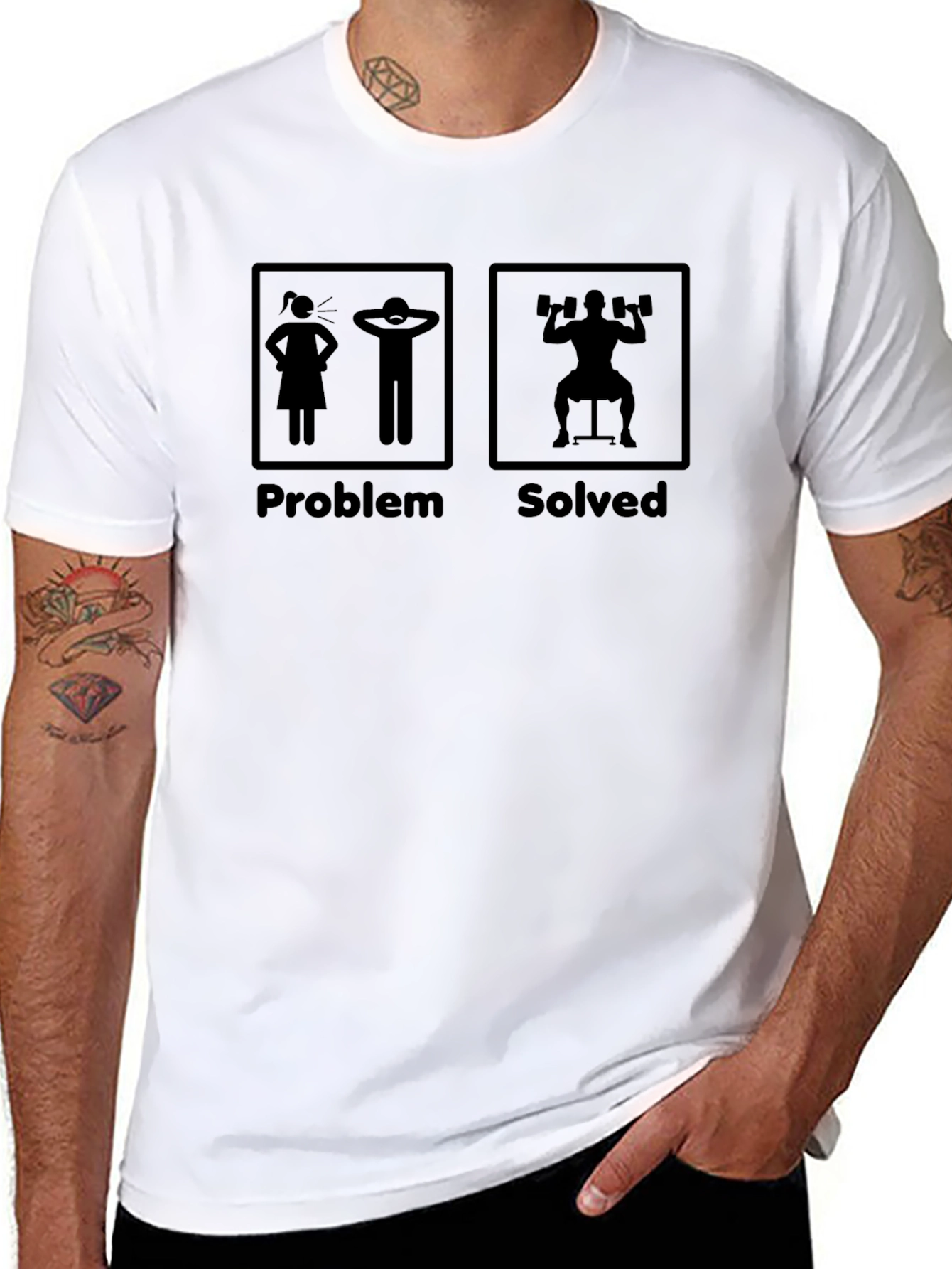 Problem Solved Funny Gym Workout T-Shirt