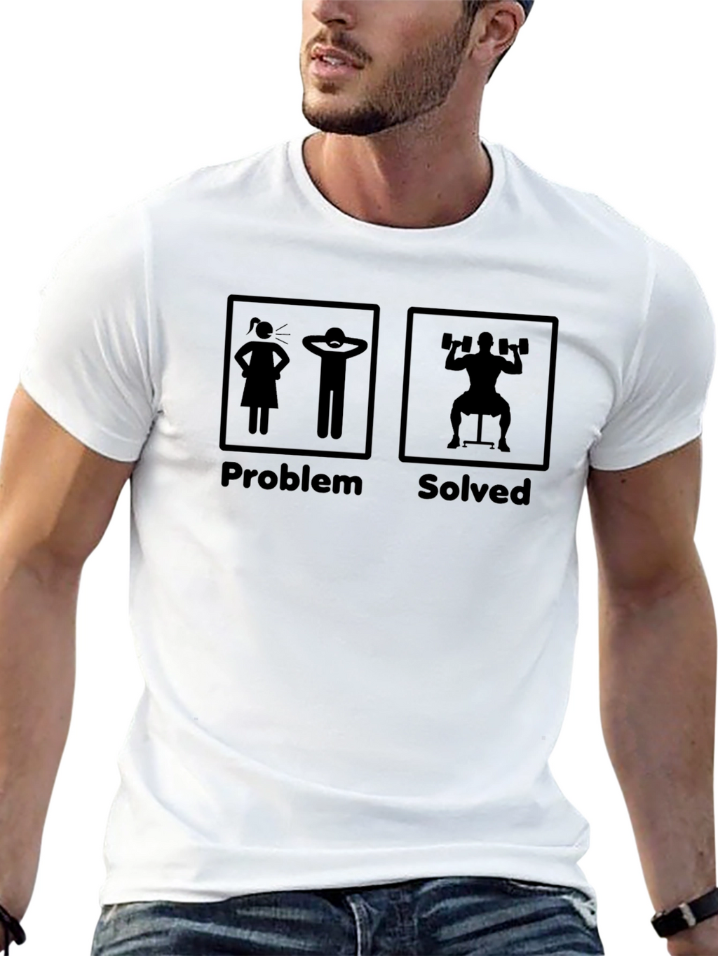 Problem Solved Funny Gym Workout T-Shirt