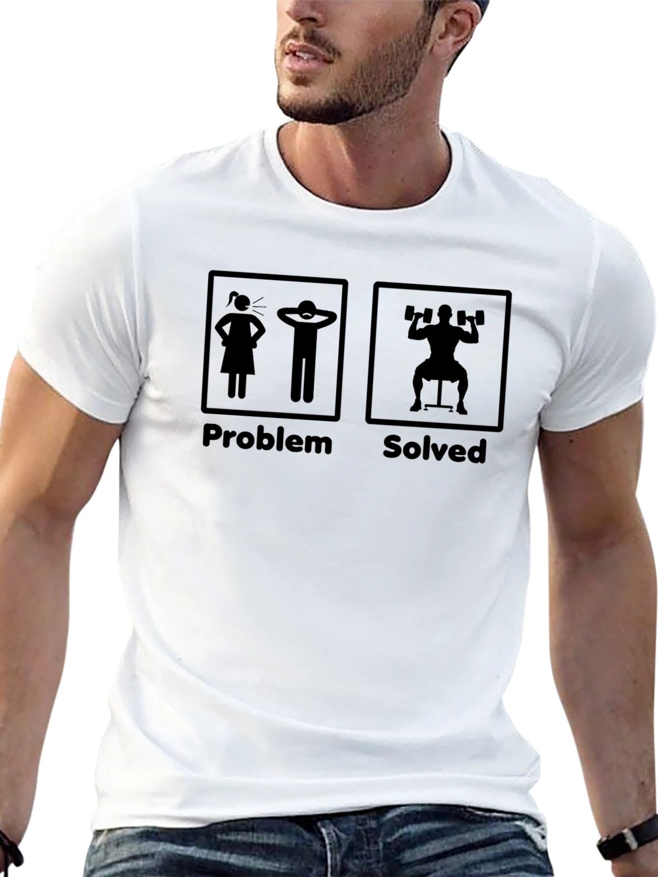 Problem Solved Funny Gym Workout T-Shirt