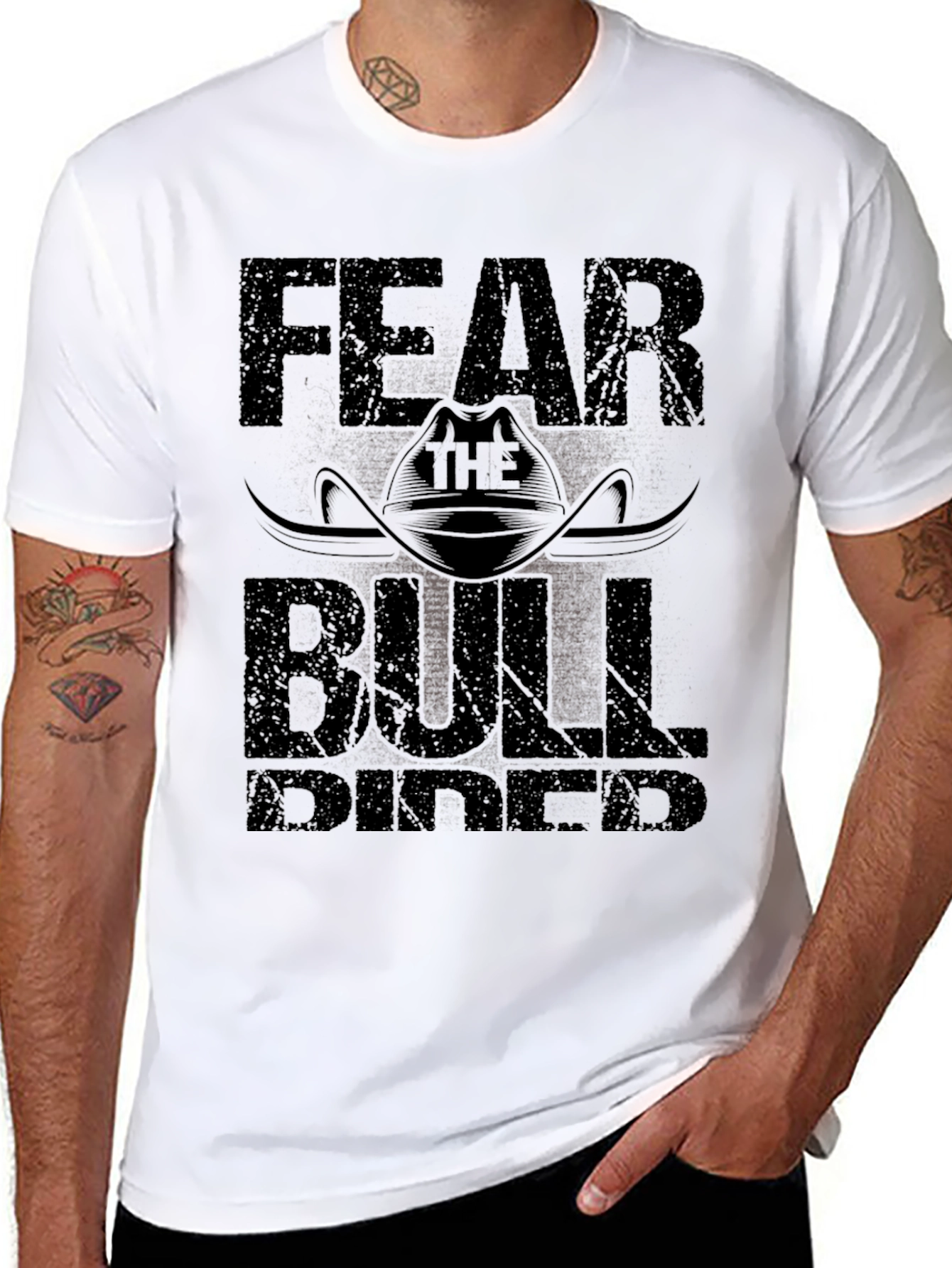 Fear the Bull Rider Black T-Shirt