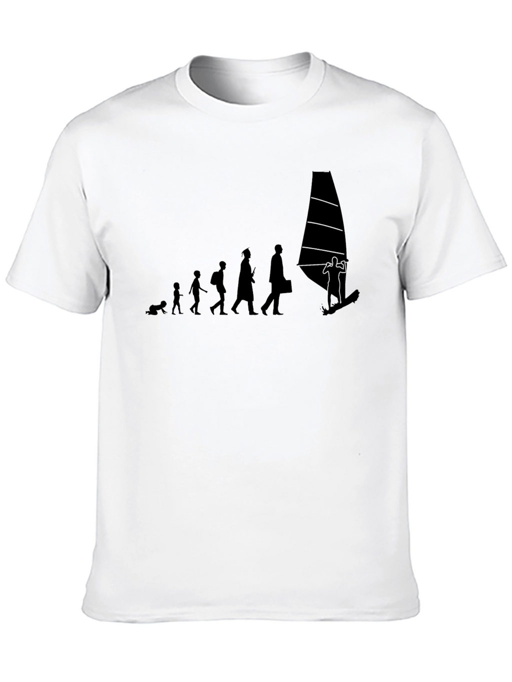 Evolution to Windsurfing Black T-Shirt