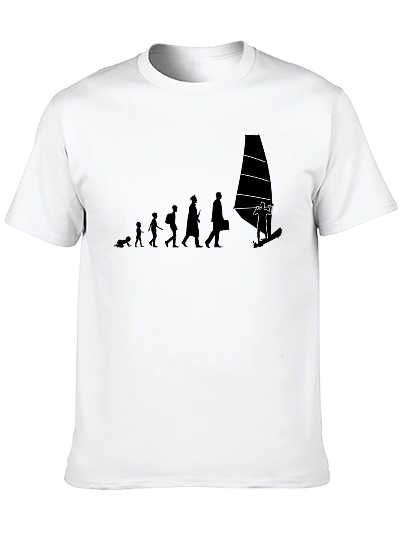 Evolution to Windsurfing Black T-Shirt