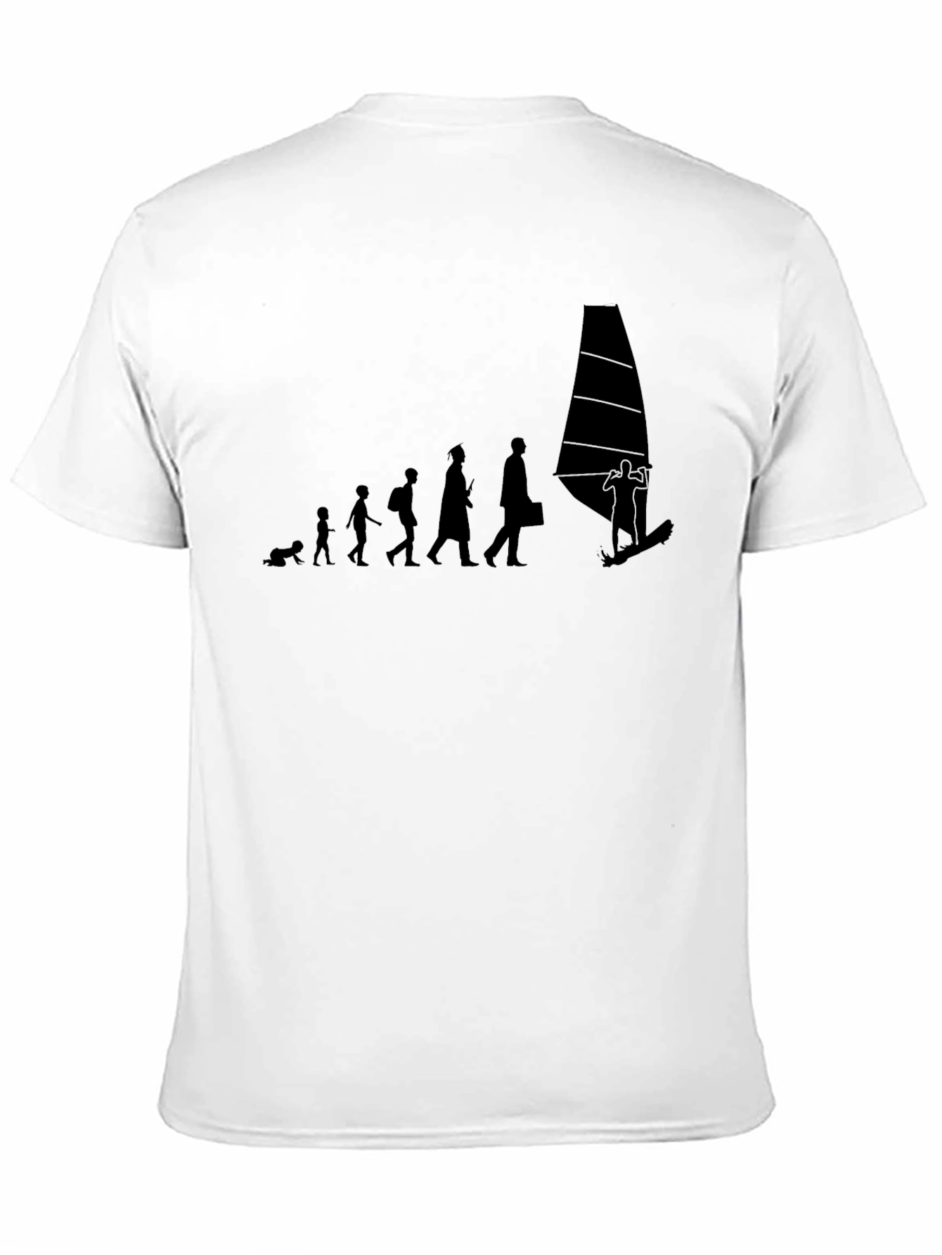 Evolution to Windsurfing Black T-Shirt