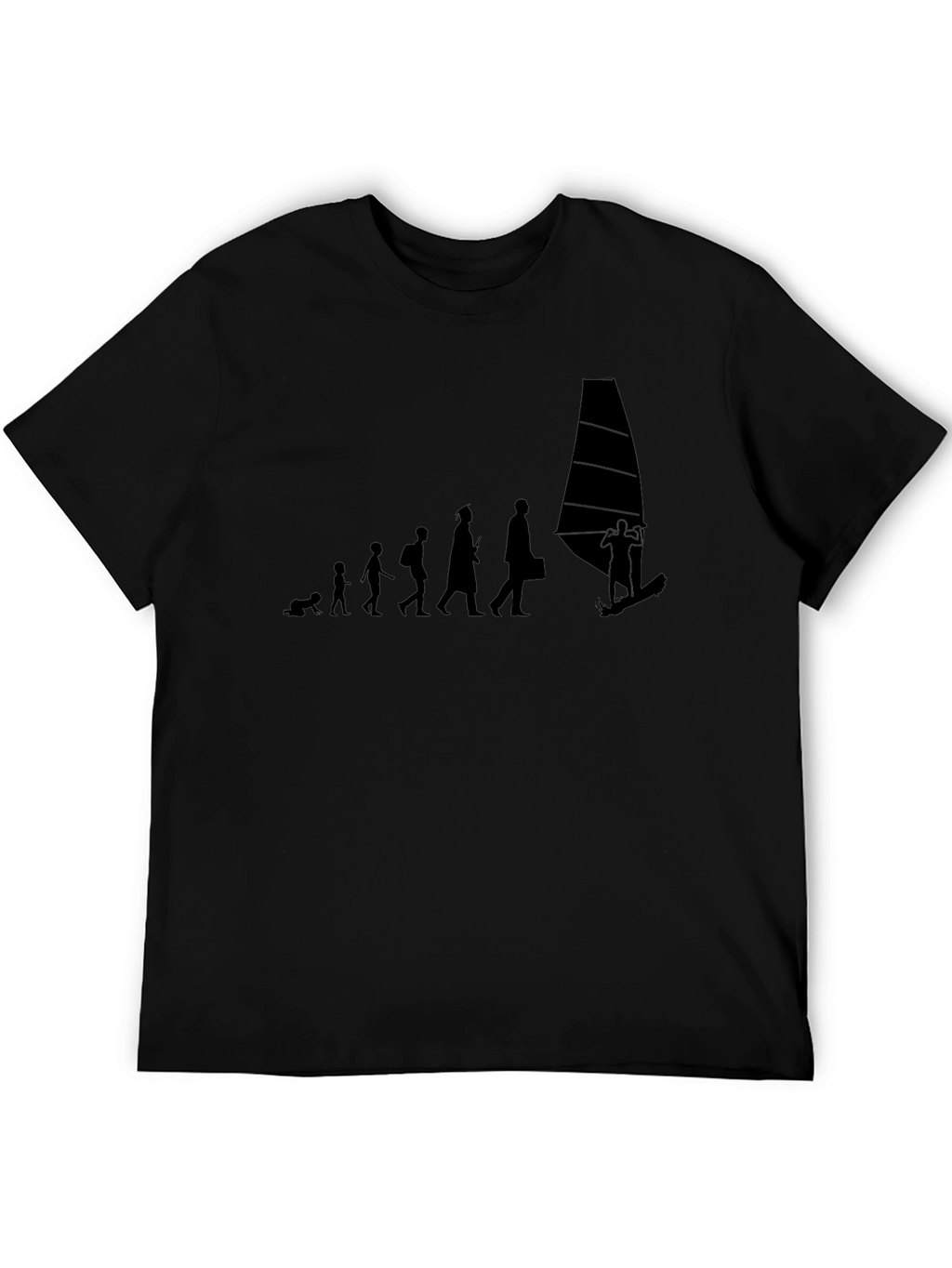 Evolution to Windsurfing Black T-Shirt