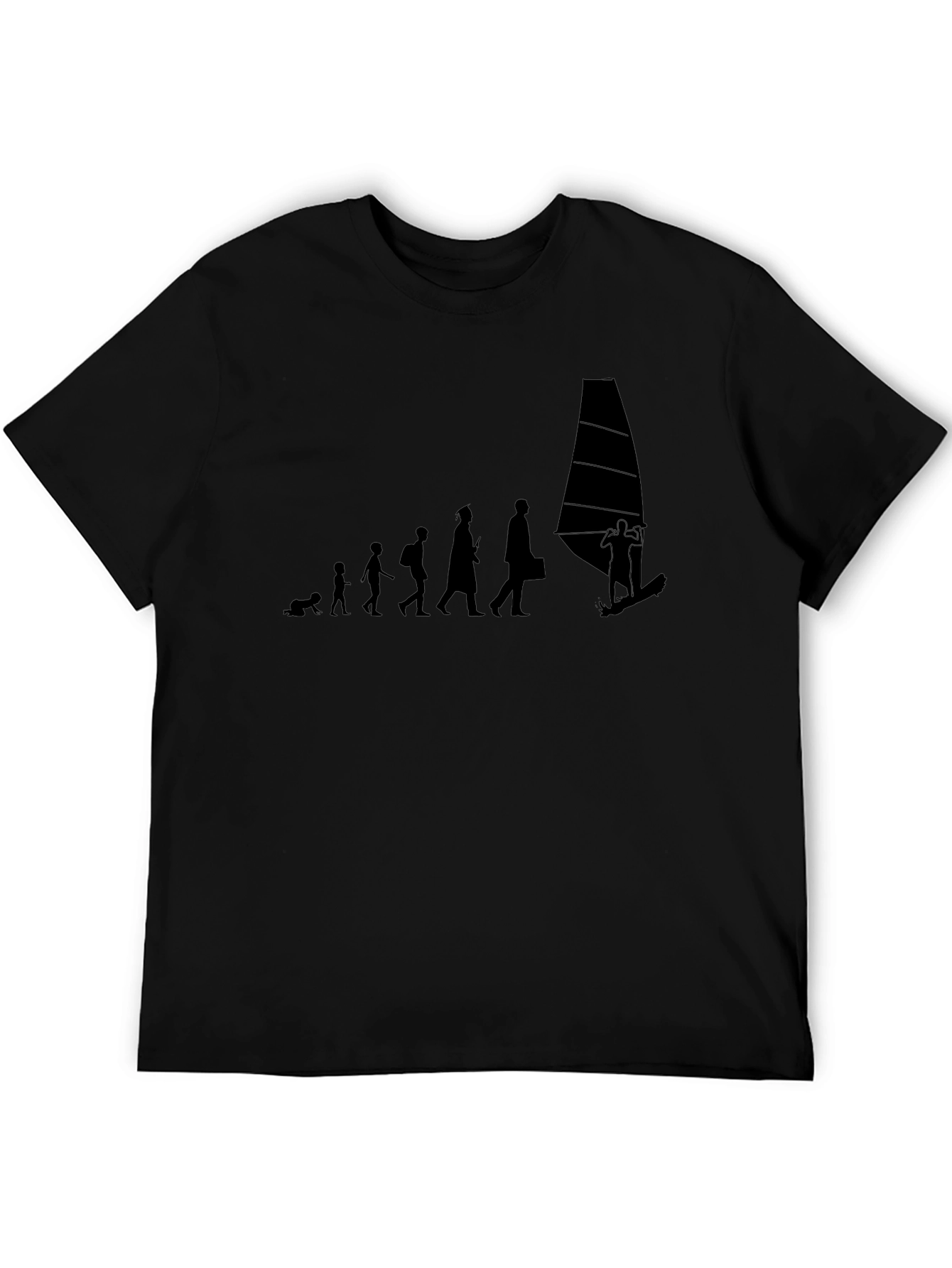 Evolution to Windsurfing Black T-Shirt