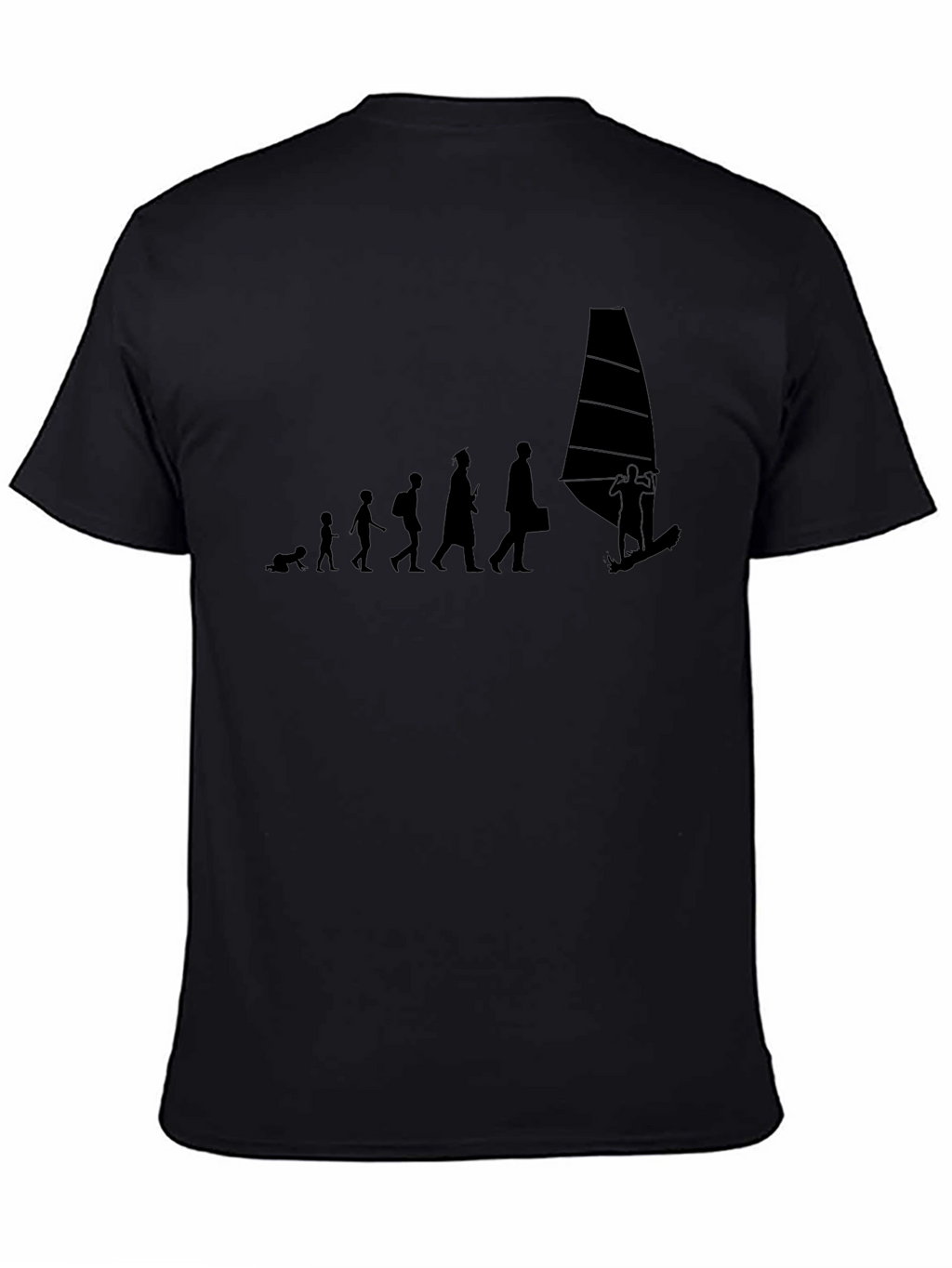 Evolution to Windsurfing Black T-Shirt