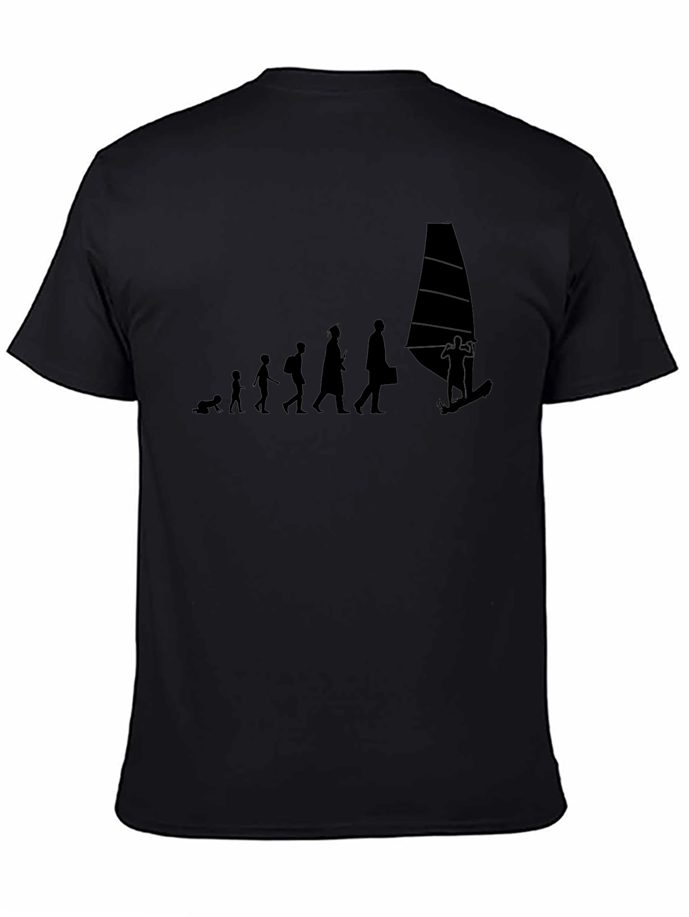 Evolution to Windsurfing Black T-Shirt