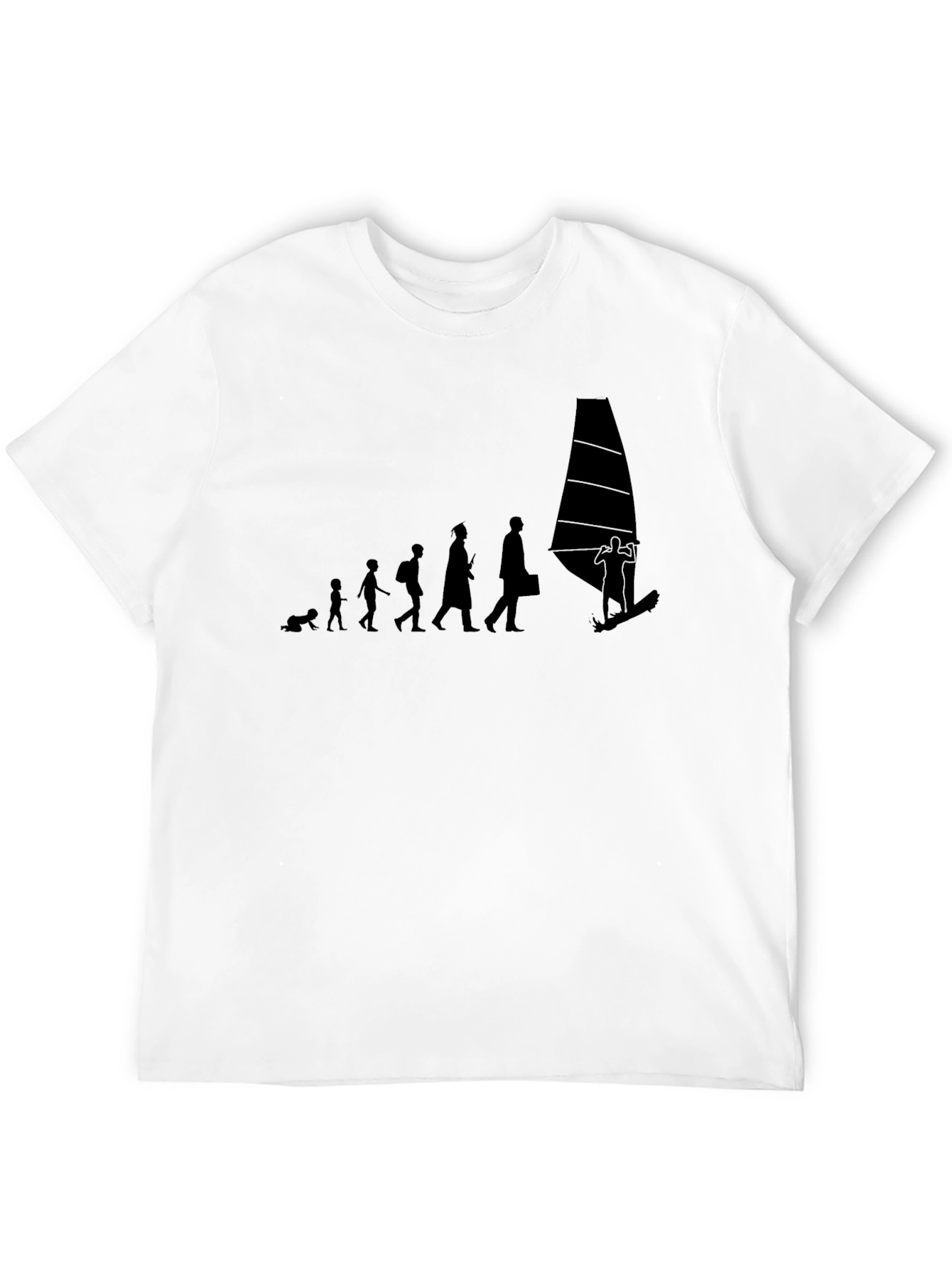Evolution to Windsurfing Black T-Shirt