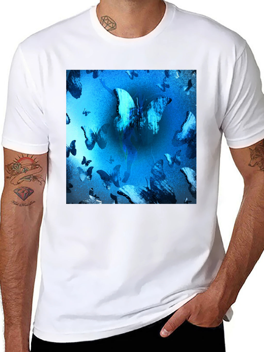Butterfly Blue T-Shirt Graphic Tee