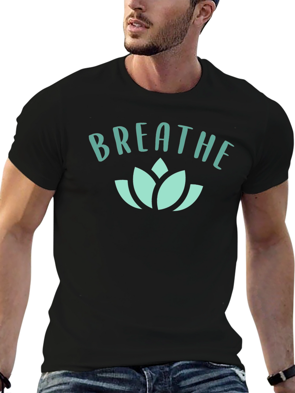 Breathe Lotus Graphic Tee - Relaxed Fit