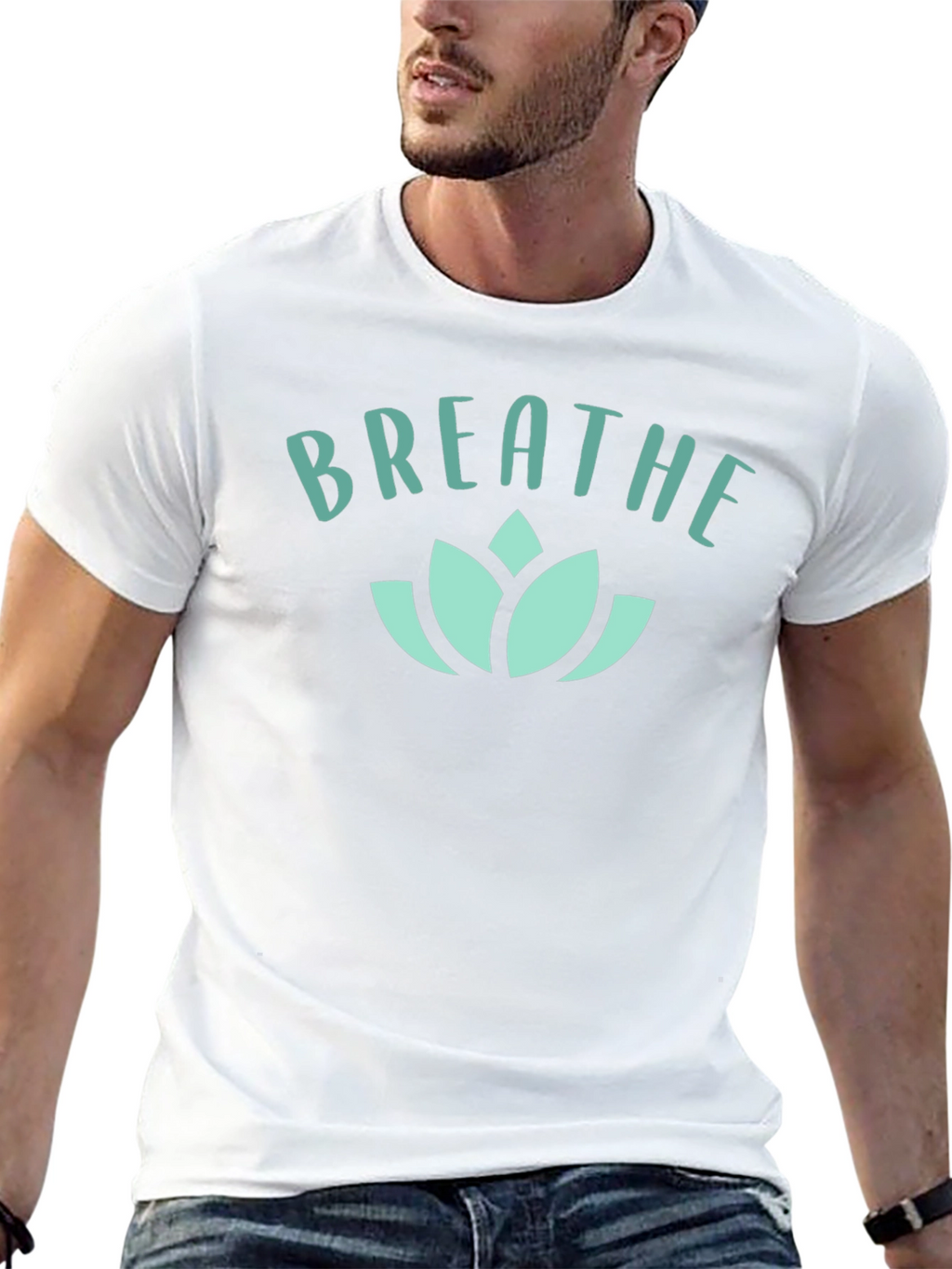 Breathe Lotus Graphic Tee - Relaxed Fit