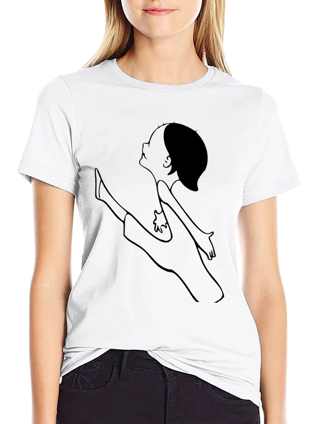 Unique Line Art Tee - Casual Black T-Shirt