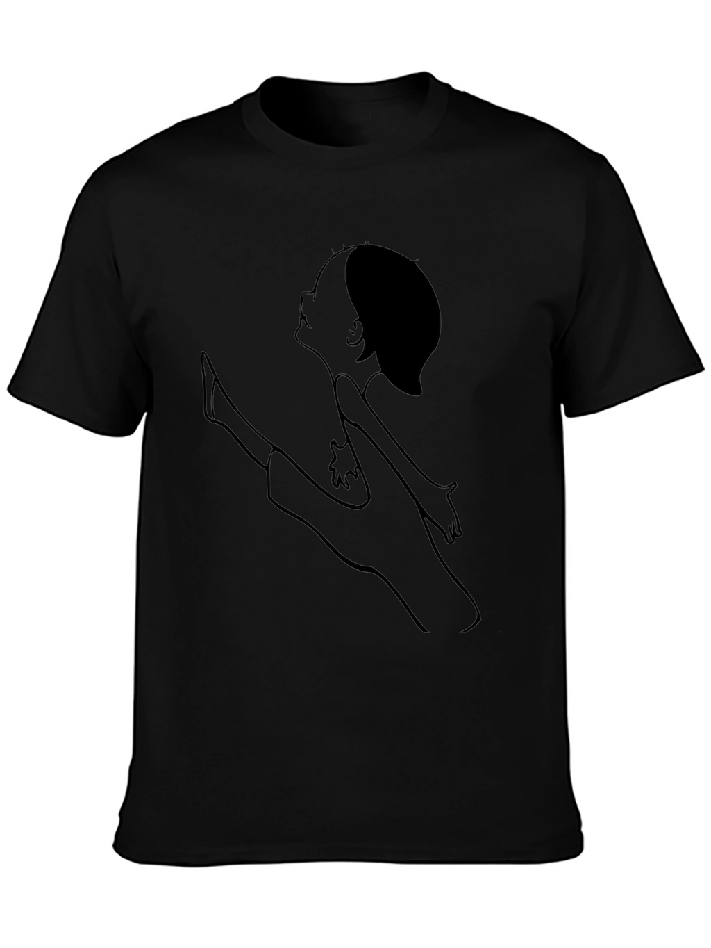 Unique Line Art Tee - Casual Black T-Shirt